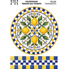 POLYESTERHOBİ Polyesterhobi Premium Sulu Transfer 25X35 cm  Italyan Esintisi ve Limon Desenli Ps 235