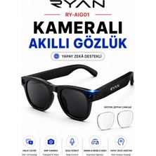 Ryan Kameralı Akıllı Güneş Gözlüğü Yapay Zeka Destekli Anlık Çeviri Bluetooth Sesli Asistan Fotoğraf Video RY-AIG01