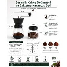 BURADABULDUN Manuel Cam Hazneli Kahve ve Baharat Öğütücü - Yedek Cam Hazneli 2'li Set Kahve Çekirdek Değirmeni