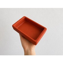 Freedom Storee Dikdörtgen Model Beton Kedi Köpek Mama ve Su Kabı 18 x 10,5 x 4,5 cm - Kiremit