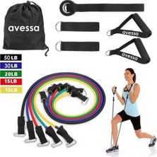 Avessa 5'li Direnç Lastiği Seti 11 Parça Fitness Ekipmanı Kolay Kurulum Özellikli  ACS-500, AVS-ECS-500