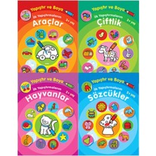 Parıltı Yayınları Boyama ve Çıkartma Kitapları Yapıştır ve Boya - Ilk Yapıştırmalarım 4 Kitap Seti