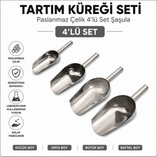 Labolist Tartım Küreği Seti - Paslanmaz Çelik 4lü Set Şaşula