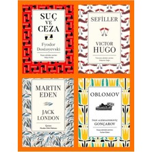 Koridor Yayıncılık 4 Kitap Bez Ciltli En Çok Okunan Set Suç ve Ceza-Sefiller-Oblomov-Martin Eden-Klasikler