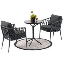 Divona Home Home Rapunzel Bistro Set - Antrasit - 55X55X70 cm