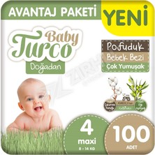 5 Adet Baby Turco Doğadan Pofuduk Avantaj Paket Maxi Bebek Bezi 100'LÜ
