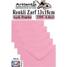 Açık Pembe Zarf 13X18 cm 100 Adet Açık Pembe Mektup Zarfı Davetiye Zarfı Kartpostal Çekiliş