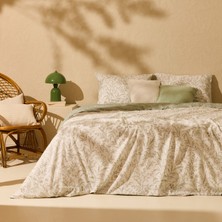 Matmel Soft Zen Kolay Ütülenir Tek Kişilik Nevresim Takımı - Ekru / Yeşil