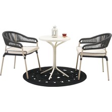 Divona Home Home Tavoli Terea Bistro Masa Takımı - Antrasit - 55X55X70 cm