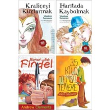 Günışığı Kitaplığı Kraliçeyi Kurtarmak+Haritada Kaybolmak+Bunun Adı Findel+35 Kilo Tembel Teneke 4 Kitap Set