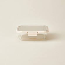 Matmel Kitchen Borosilikat Cam Kilitli Kapak Saklama Kabı - Şeffaf / Gri - 1040 ml