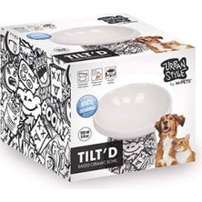 Esranın Dünyası Urban Style Seramik Kedi Mama ve Su Kabı Siyah Beyaz 150 ml 10,5X10,6X8 cm