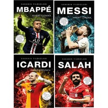 Parodi Yayınları Futbol Sahanın Yıldızları Mbappe - Messi - Salah - Icardi ( Poster Sticker Futbolcu Kartı Hediyeli )