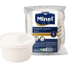 5 Adet Minel Ekolojik Kapaklı Kase 400 cc