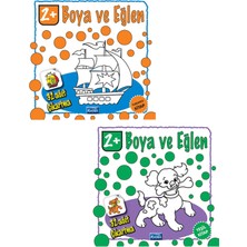 Parıltı Yayıncılık Boya ve Eğlen Serisi Turuncu ve Yeşil Kitap Seti