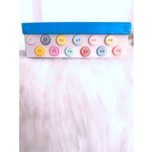 60 Adet 15 Mm Renkli Yuvarlak Sarmal Desenli Düğme