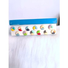 60 Adet 15 mm Iki Delikli Üç Renk Yuvarlak Plastik Karışık renkli Düğme
