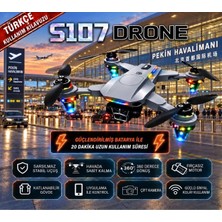 Rose Teknoloji S107 Katlanabilir 4K Hd 2 Kameralı Fpv Canlı Görüntü Aktarımı 2 Bataryalı ve Taşıma Çantalı Drone