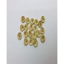 20 Adet 15 Mm Ahşap Çapa Desenli Düğme