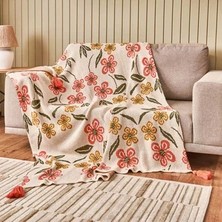 Matmel Soft Floriva Triko Tv Battaniyesi - Krem - 120X160 cm