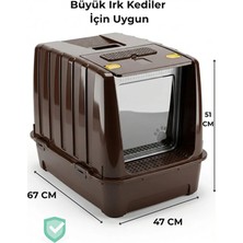 Kurtbay Jumbo Kapalı Kedi Tuvaleti, Filtreli ve Kolay Temizlenebilir, Polipropilen Materyal, 67,5X47X51 cm - VN11095