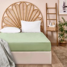 Matmel Soft Basic Tek Kişilik Düz Kenar Saten Çarşaf - Yeşil - 160X240 cm
