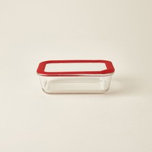 Matmel Kitchen Borosilikat Cam Kilitli Kapak Saklama Kabı - Şeffaf / Kırmızı - 1520 ml