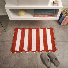 Matmel Soft Tufting Line Banyo Paspası - Ekru / Kiremit - 60X90 cm