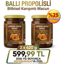 2 x 420 gr Ballı Propolisli Karışık Bitkisel Macun – Arı Sütü, Ekinezya & Harnup Pekmezli Doğal Destek Lokman Hekim Hayat