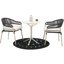 Divona Home Home Tavoli Terea Bistro Masa Takımı - Antrasit - 55X55X70 cm
