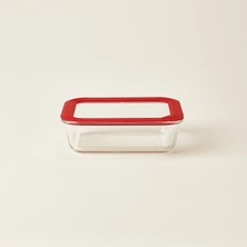 Matmel Kitchen Borosilikat Cam Kilitli Kapak Saklama Kabı - Şeffaf / Kırmızı - 1040 ml