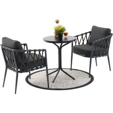 Divona Home Home Rapunzel Bistro Set - Antrasit - 55X55X70 cm