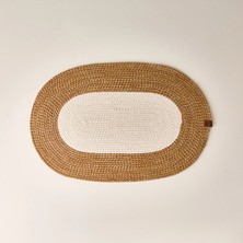 Simple Living Living Jüt Görünümlü Banyo Paspası -  Kahverengi / Krem - 40X60 cm