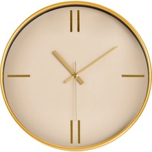 Matmel Dekoratif Krem Kadran Çizgi Rakam Duvar Saati - Altın - 29 cm