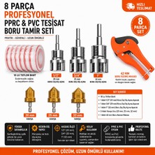 Trendhane 8 Parça Profesyonel Pprc & Pvc Tesisat Boru Tamir Seti – Diş Açma, Havşa ve Boru Kesme Seti