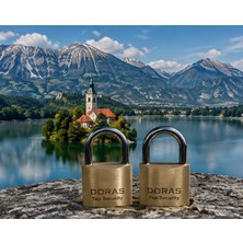 Doras Kilit Ersa Doras 40 Mm 2 li Sarı Pas Sistem Asma Kilit