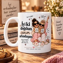 Ajans 313 Iyi Ki Doğdun Canım Arkadaşım Iki Arkadaş Figürlü Baskılı Kupa – Doğum Günü Hediyesi