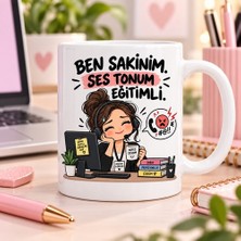 Ajans 313 Ben Sakinim Ses Tonum Eğitimli Esprili Müşteri Hizmetleri Baskılı Kupa
