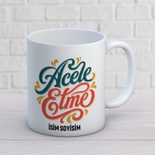 Ajans 313 Acele Etme Yazılı Retro Kişiye Özel Baskılı Kupa – Sakinlik ve Motivasyon Hediyesi