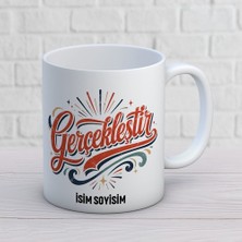 Ajans 313 Gerçekleştir Yazılı Retro Kişiye Özel Baskılı Kupa – Hedef ve Başarı Hediyesi
