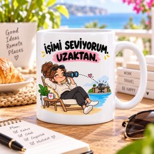 Ajans 313 Işimi Seviyorum Uzaktan Esprili Remote Work Baskılı Kupa – Evden Çalışma Hediyesi