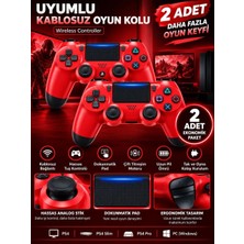 Azurtech Doubleshock 4 Kablosuz Titreşimli Oyun Kolu 2 Adet – Ps4 / Uyumlu, Çift Motorlu, Ergonomik Tasarım