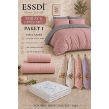 Essdi Home Tekstil Yeni Ev & Çeyiz Seti – Paket 1 Pudra/gri