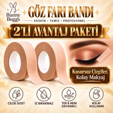 Bunny Buggs™ Göz Farı Bandı Eyeliner Bandı Makyaj Bandı Kaş Kontür Şekillendirici 2'li Set 1,25 cm x 9 m