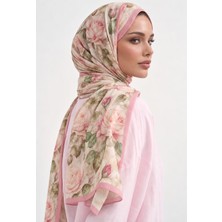 Revam Collection Gül Desen Pembe Pamuk Soft Şal