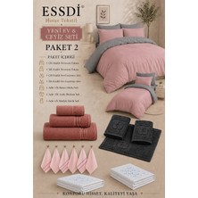 Essdi Home Tekstil Yeni Ev & Çeyiz Seti – Paket 2 Pudra/Gri