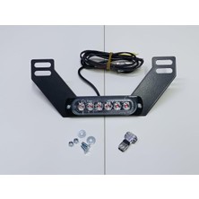 Mikron Devre M6 LED Motosiklet Plakalık Altı Lambası, 6 Led, Metal Braketli, 18 Modlu F1 Stop Ça