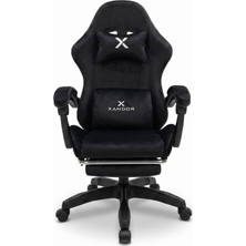 Xandor XG400 Kumaş Döşemeli Gaming Koltuk Ayak Dayamalı Oyuncu Koltuğu 135° Yatabilen Boyun Be