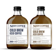 Coffee Cold Brew 2'li Set (Şekerli-Şekersiz) 2X200 ml - Cam Şişe