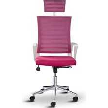 Ceo Ergonomik Ofis Koltuğu, Başlıklı, Fileli, Metal Ayaklı, Çalışma Sandalyesi